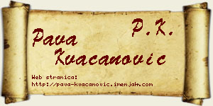 Pava Kvačanović vizit kartica